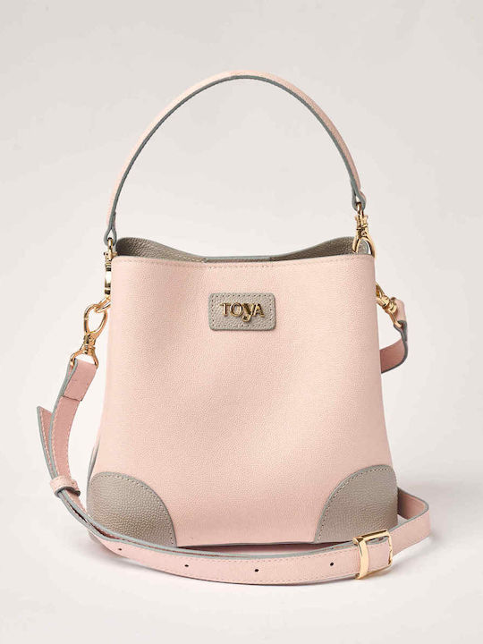 Toya Leder Damentasche Schultertasche Rosa