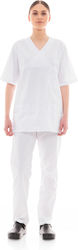 IdealPress Scrub Unisex Hose & Bluse Set Weiß a...