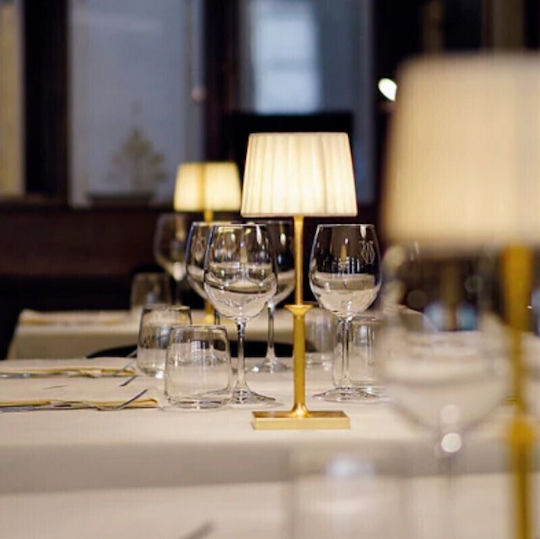 Zafferano Poldina Table Lamp LED with White Shade and Base