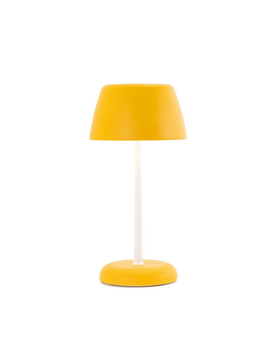 Zafferano Metall Tischlampe LED mit Weiß Schirm...