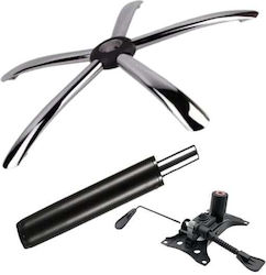 CM Set for Office Chair Metallic 3 Pieces Black