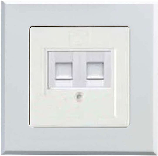 Popp Priză de telefon cu cadru Dublu în culoarea Alb 53185.13.001