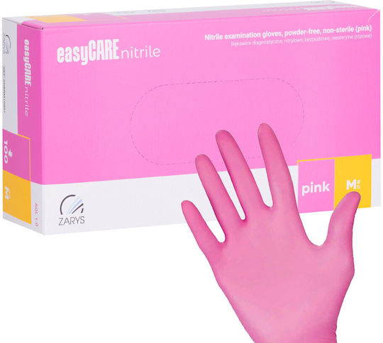 Kris Nails Nitrile Examination Gloves Powder Free Pink 100pcs