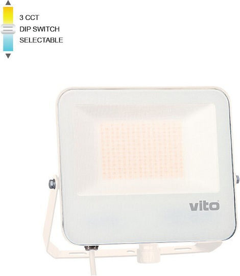 Vito Στεγανός Προβολέας LED 100W Θερμό Λευκό 3000K IP66