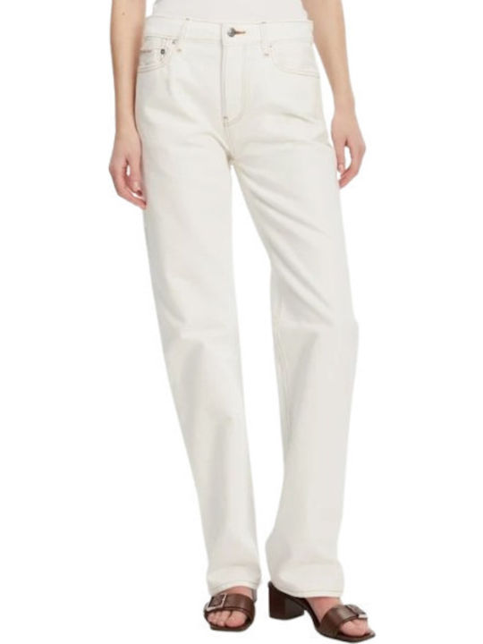 Trousers in Straight Line White