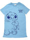Disney Summer Women's Pyjama Top Blue Lilo & Stitch