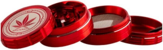 Τρίφτης Καπνού Amsterdam 40mm 4 Parts Rgn-22 Κοκκινο Αλουμίνιο