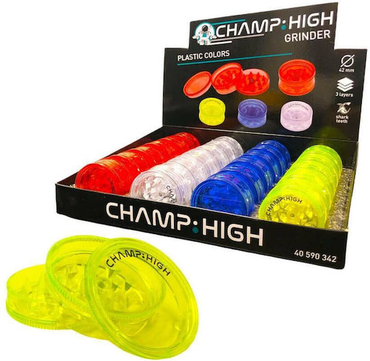 Champ High Mini Plastic Grinders 3 Parts 42mm 1Pc Red