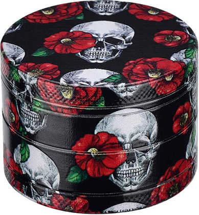 Champ High Метална Мелачка Skull & Roses Червена 50мм