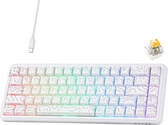 Ajazz AK680 Max Gaming Mechanical Keyboard 65% with Magnetic switches and RGB lighting (English US) White