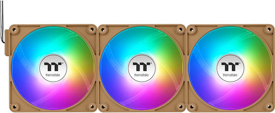 Thermaltake CT140 Ex Case Fans (1800rpm / 90.3cfm) with ARGB Lighting 3pcs Gravel Sand