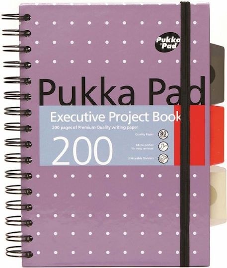 Pukka Σπιράλ Τετράδιο Ριγέ Α5 100 Φύλλων 3 Θεμάτων Ροζ