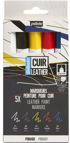 Set of 5 Markers Setacolor Leather Basic Colors