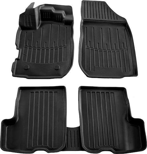 Race Axion Satz Vorder- und Hintermatten Wannenartig 5Stück aus Gummi für Dacia Logan 2012-2020 Schwarz