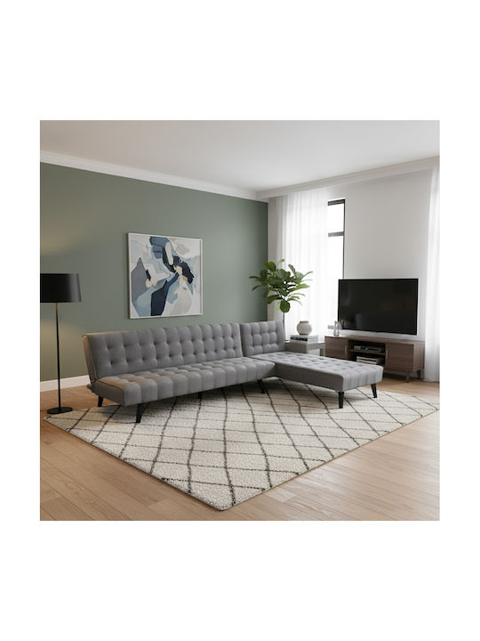Magus Colțar Canapea Pat cu Unghi Reversibil și Spațiu de Depozitare Gri 254x77x74cm