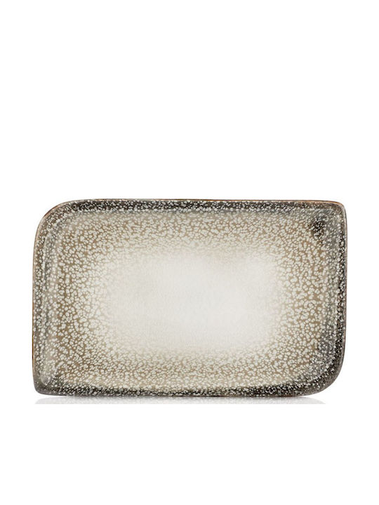 By Bone Serving Platter Rectangular made of Porcelain Gray