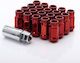 Set Wheel Nuts Japan Racing Jn1 M12x1.5 Conical 60° Steel Red Open Type 20 Pieces Jn1-1215r