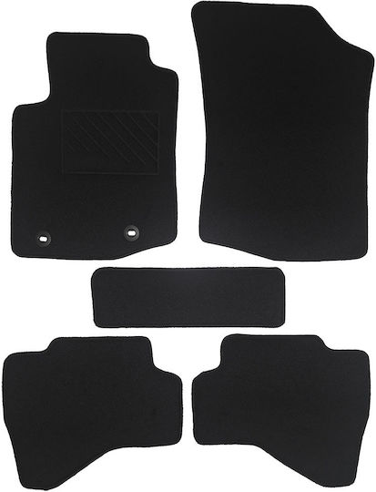 Toyota Aygo 2014-2021 Car Mats Carpet Economy Plus Black 2 Oval Fasteners 5 Pieces