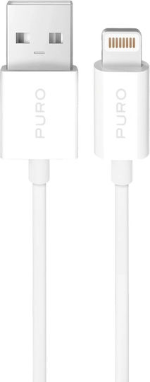 Puro Regular USB-A la Cablu Lightning 12W Alb 3m