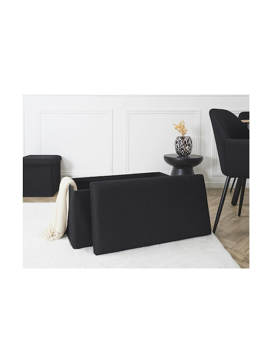 Bankhocker Mit Stauraum Mit Stoff Schwarz 76x38...