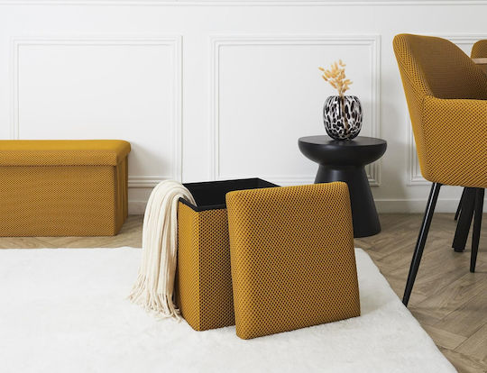 Σκαμπό Σαλονιού με Αποθηκευτικό Χώρο Yellow 38x38x38εκ.