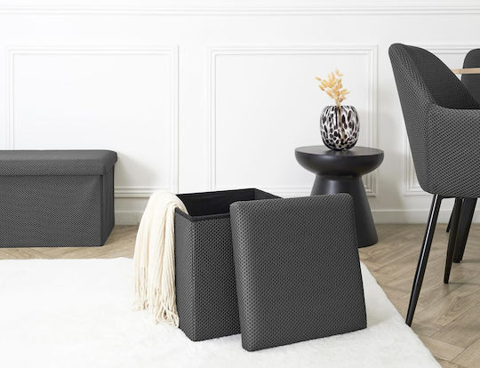 Stool For Living Room With Storage Space Grey 38x38x38cm