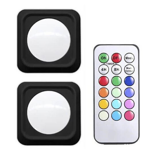 Led Rgb Σποτ Τηλεχειριστήριο Ly-29375 2 Τμχ Μαύρο