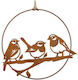 Metal Wreath With 3 Birds 23cm Rust Effect