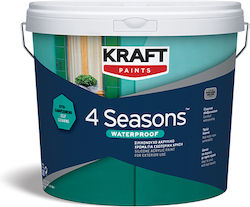 Kraft 4 Seasons Waterproof Σιλικονούχο Ακρυλικά Υψηλής Ποιότητας 3.0lt Λευκά