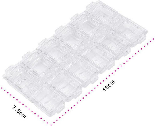 Plastik Nagelzubehör Aufbewahrungs- Und Organisationsbox 12 Verschiedene Fall Mit Deckel 13x7cm Schwarzes