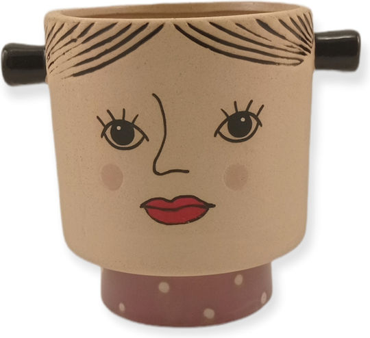 Ceramic Plant Pot Female Face A26853