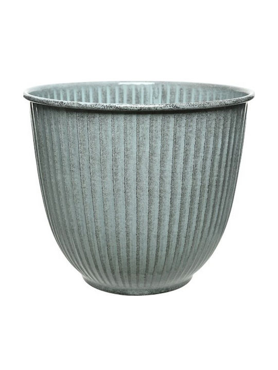 Metal Plant Pot Emma Light Blue D37xh32cm Kaemingk Km-801954