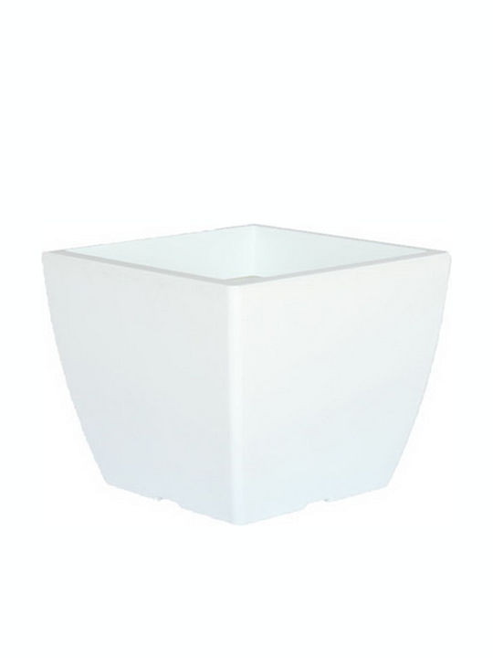 Pflanzentopf Quadratisch 21x21x17cm 5lt Kunststoff Weiß Griechenland