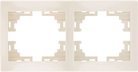 Lezard Horizontal Double Switch Frame Cream Mira 701.0300147