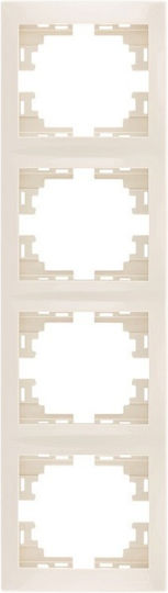 Lezard Switch Frame Quad Vertical Cream Mira 701.0300154