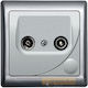 Gpa-16fp/sr Ospel TV-R Aerial Flush-Mounted Silver Socket Efekt