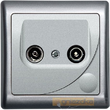 Gpa-16fp/sr Ospel TV-R Aerial Flush-Mounted Silver Socket Efekt