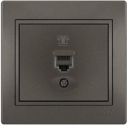 Lezard Πρίζα Τηλεφώνου Rj11 1x4p 1 Έξοδο Ανθρακί Mira Πλήρης 701.4141137