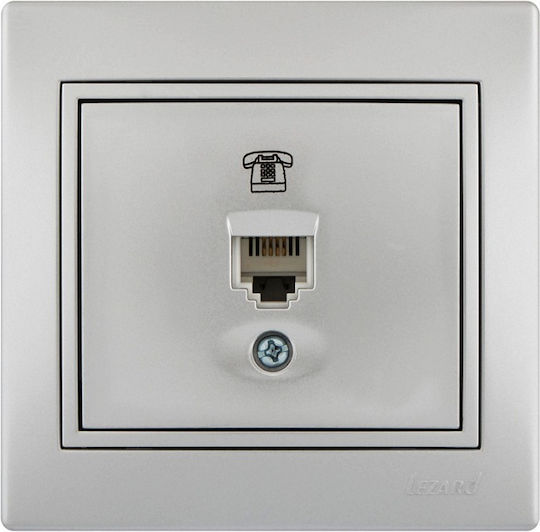 Lezard Telephone Socket Rj11 1x4p 1 Outlet Silver Mira Complete 701.1010137