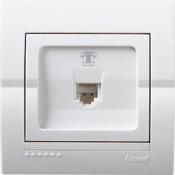 Πριζα Τηλεφωνου Rj11 1εξοδο Λευκο Lezard Deriy 702-0202-137