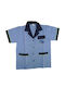Work Shirt Apron Work Shirt Feg Buttons Pockets Collar S & M Blue