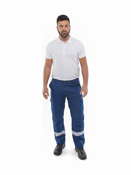 Work Trousers Axon Top Blue One Reflective Tape