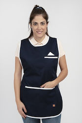 All-collections Work Apron Double Bib W501 Navy Blue