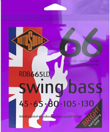 Rotosound Rdb66ld Σετ Χορδών Stainless Steel Μπάσου 45 - 130"