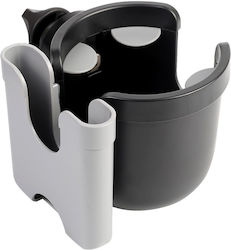 Fiziotab Universeller Flaschenhalter Becherhalter Für Flasche Telefon Kinderwagen Fahrrad 2-in-1 360° Griff Robustes Stabiles Schwarzes Graues