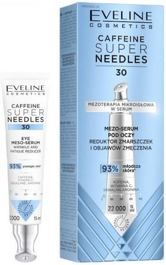 Eveline Caffeine Super Needles Meso Moisturizing & Anti-aging Serum Eyes with Vitamin C for Dark Circles & Firming 15ml