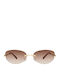 Arno Unisex Sonnenbrillen mit Gold Metallisch Rahmen und Braune Farbe Gläser