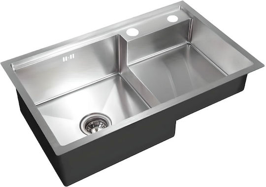 Inter Ceramic Ένθετος Νεροχύτης Inox Μ78xΠ48cm Ασημί