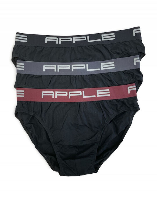 Ανδρικά Σλιπ Μαύρο με Σχέδια 3Pack