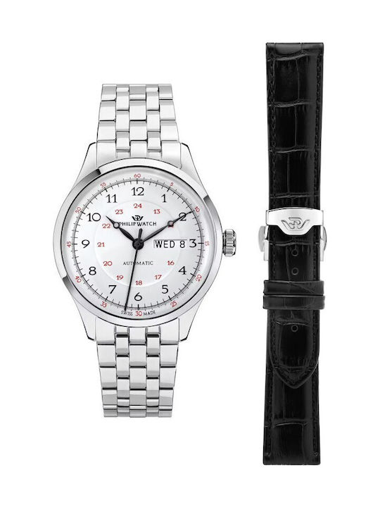 Philip Watch Ρολόι Αυτόματο με Μεταλλικό Μπρασελέ Philip Watch Ρολόι Αυτόματο με Μεταλλικό Μπρασελέ